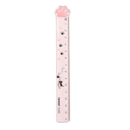 15CM Pink Cats Claw Straight Rulers, Plastic Measuring Tool Kawaii Measuring Rulers, Portable Stationery School Supplies Stationery Transparent Ruler Drafting Tools and Drafting Kits