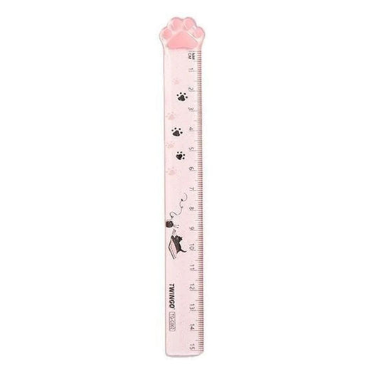 15CM Pink Cats Claw Straight Rulers, Plastic Measuring Tool Kawaii Measuring Rulers, Portable Stationery School Supplies Stationery Transparent Ruler Drafting Tools and Drafting Kits