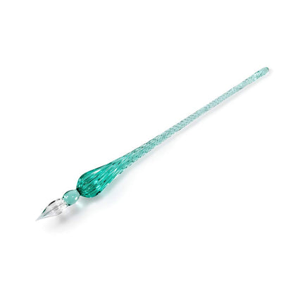 molshine Handmade Glass Dip Pen Crystal Calligraphy Pen Signature Dipped Pen for Artist Women Men Teens,Writing Drawing Decoration Gifts (Lake Blue)