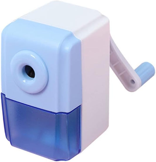Pencil Sharpeners Manual Sharpener Desktop Colored Pencil Sharpener Handheld Children Kids Gift School Stationery Office Students Supplies (Blue)