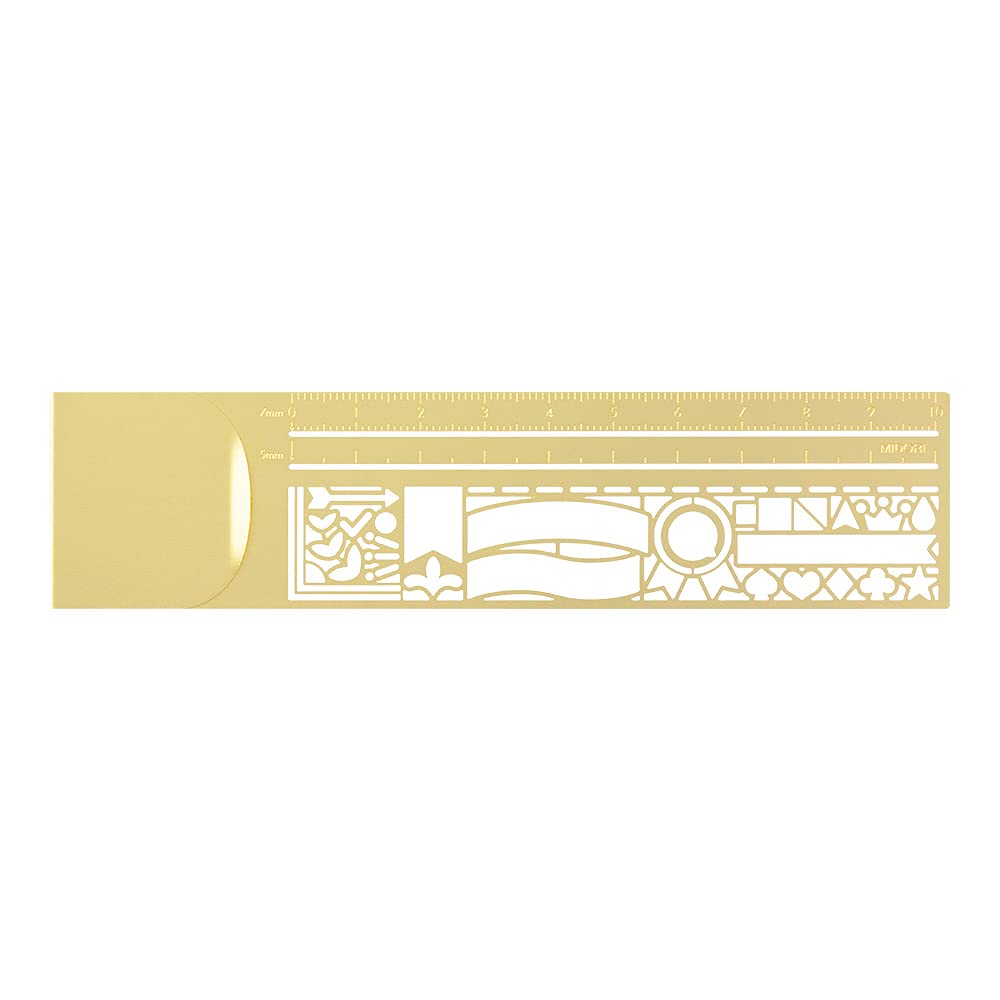 Designphil Midori Ruler, Clip Ruler, Decorative Ruled Pattern A, 5.5 Inches
