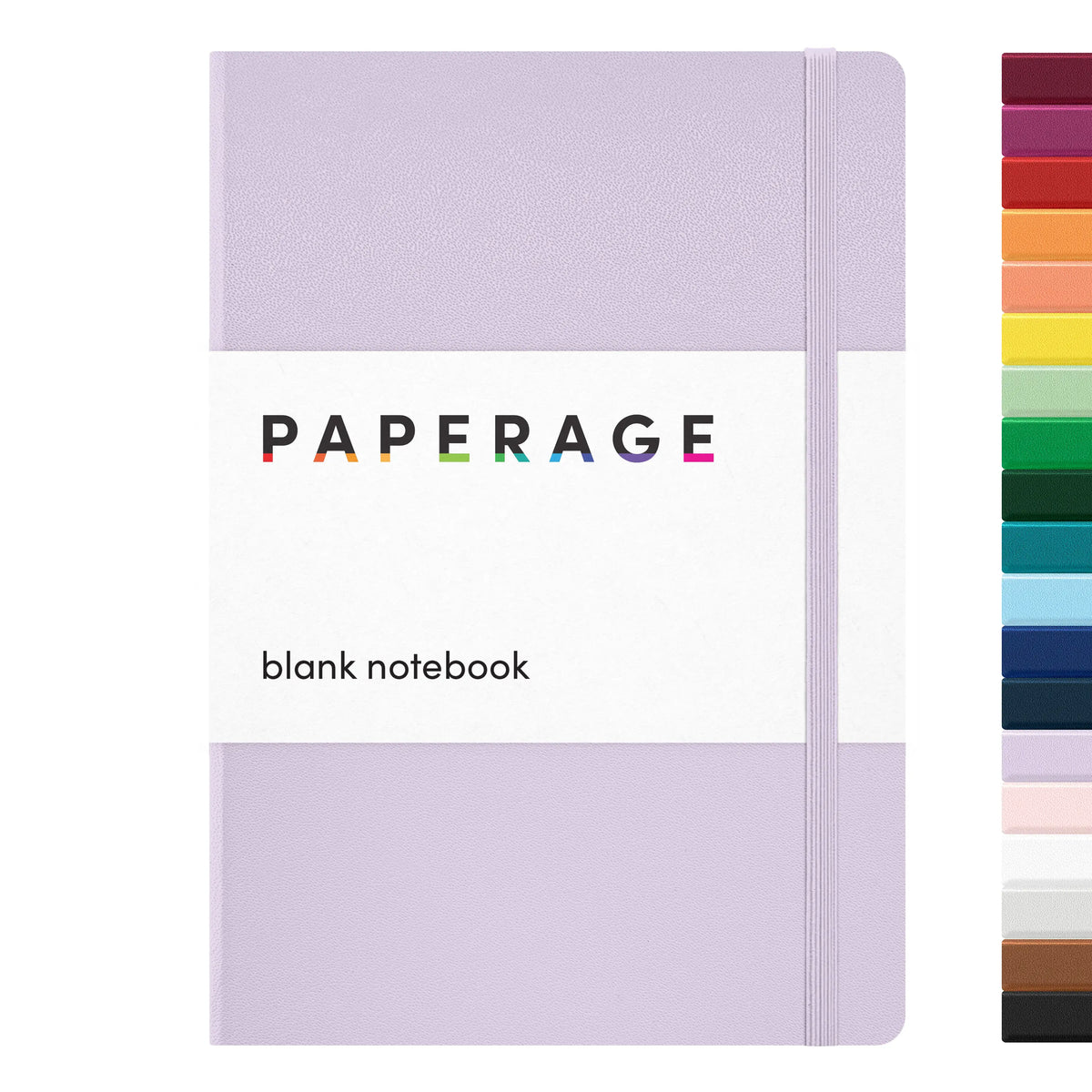PAPERAGE Blank Hard Cover Notebook - 5.6"x8", 100 GSM Thick Paper, Leather Cover, Elastic Band, Dotted Junk Journal Supplies, Junk Journal Aesthetic Sketchbook (Office Stationery)