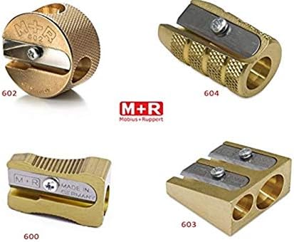 Mobius + Ruppert (M+R) Brass Artists Pencil Sharpener - choose from 4 shapes! Made in Germany - finest in the world! (604 - Bullet/Grenade)