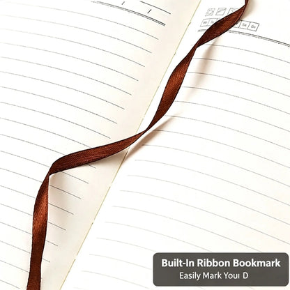 [Back to School Must-Have] A5 Premium PU Leather Bound Journal - Buckle Close Hardcover Work Notebook, 200 Thick Pages for Journaling, School Use