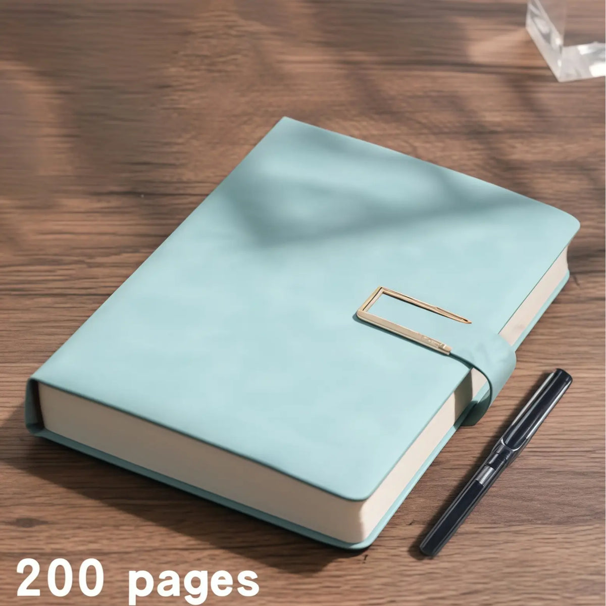 [Back to School Must-Have] A5 Premium PU Leather Bound Journal - Buckle Close Hardcover Work Notebook, 200 Thick Pages for Journaling, School Use