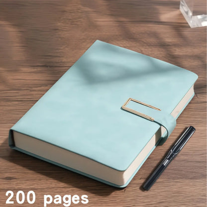 [Back to School Must-Have] A5 Premium PU Leather Bound Journal - Buckle Close Hardcover Work Notebook, 200 Thick Pages for Journaling, School Use