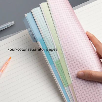 A5/b5 Loose-Leaf Notebook with Removable Metal Clip, 60 Pages of Ruled Paper, One-Button Design for Easy Refills, Refillable, Ideal for Office, Meetings, Study, Notebook for work