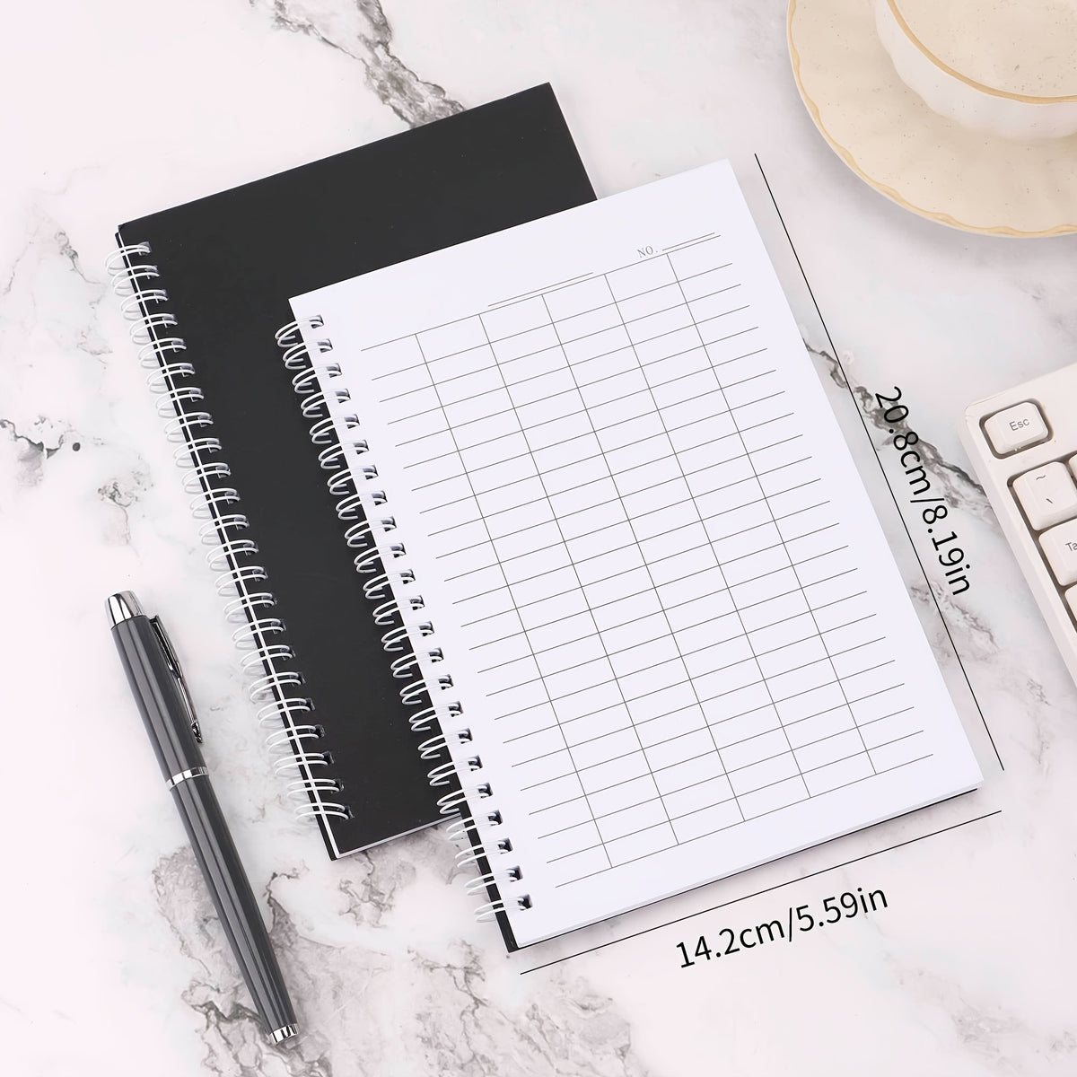 A5 Spiral Adhesive Binding Coil - Universal Meter Notebook - Suitable for Planning Time Expenditures - Tracking Inventory Management - Student Supplies Grid Notebook - Multifunctional Coil Notebook - Durable Cover
