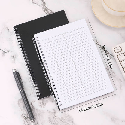 A5 Spiral Adhesive Binding Coil - Universal Meter Notebook - Suitable for Planning Time Expenditures - Tracking Inventory Management - Student Supplies Grid Notebook - Multifunctional Coil Notebook - Durable Cover