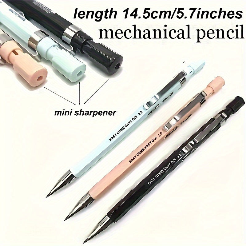 Multifunctional 2B 2.0Mm Mechanical Pencil with Built-In Sharpener, Creative Drawing And Art Supplies, Office And Study Essentials, 1+16pcs Set