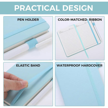 3 Pack Pocket Notebook Journals, A6 Hardcover Notepads, Pen Holder | College Ruled Pages, 5.7 x 3.7 In, Blue  Green, for Women, Office, School, Work, Travel, Bags, Notes, Lists, Meetings