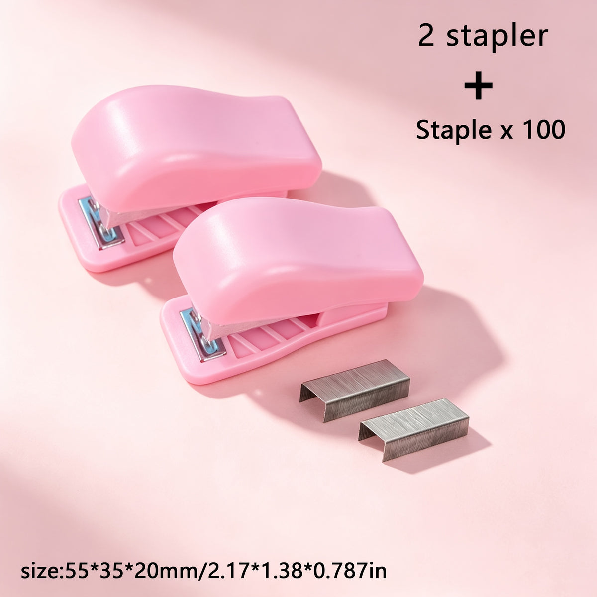 [2pcs Cartoon Mini Stapler Set] 2pcs Cartoon Mini Stapler Set, Portable Mini Stapler Set, Small Office Stapler