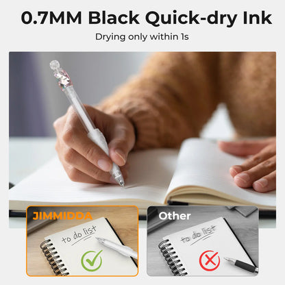 8 Pcs 0.7mm Fidget Rotating Black Ink Gel Pens - Rubber Grip, Quick-Dry Fine Point, Aesthetic Pens & Refills, High Flash - School Supply Shopping, Fun Desk Supplies for Office & Journaling, Quick-Drying,back to school,back to school haul