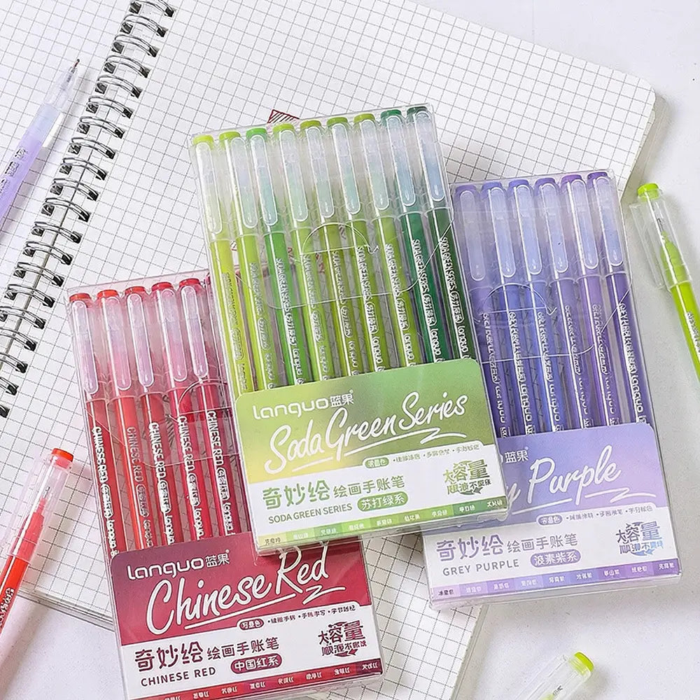 Languo 27PCS High-Capacity Portable Handheld Gel Pen Set Pack - Office Stationery Writing Tools for Students, Journaling
