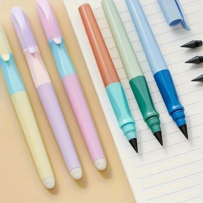 10pcs/Set (1pc Pencil And 6pcs Lead And 3pcs Erasers), Durable Non-Sharpening Pencil, Built-In Eraser - Visually Appealing, Ideal for Drawing And Writing, Back-To-School Supplies