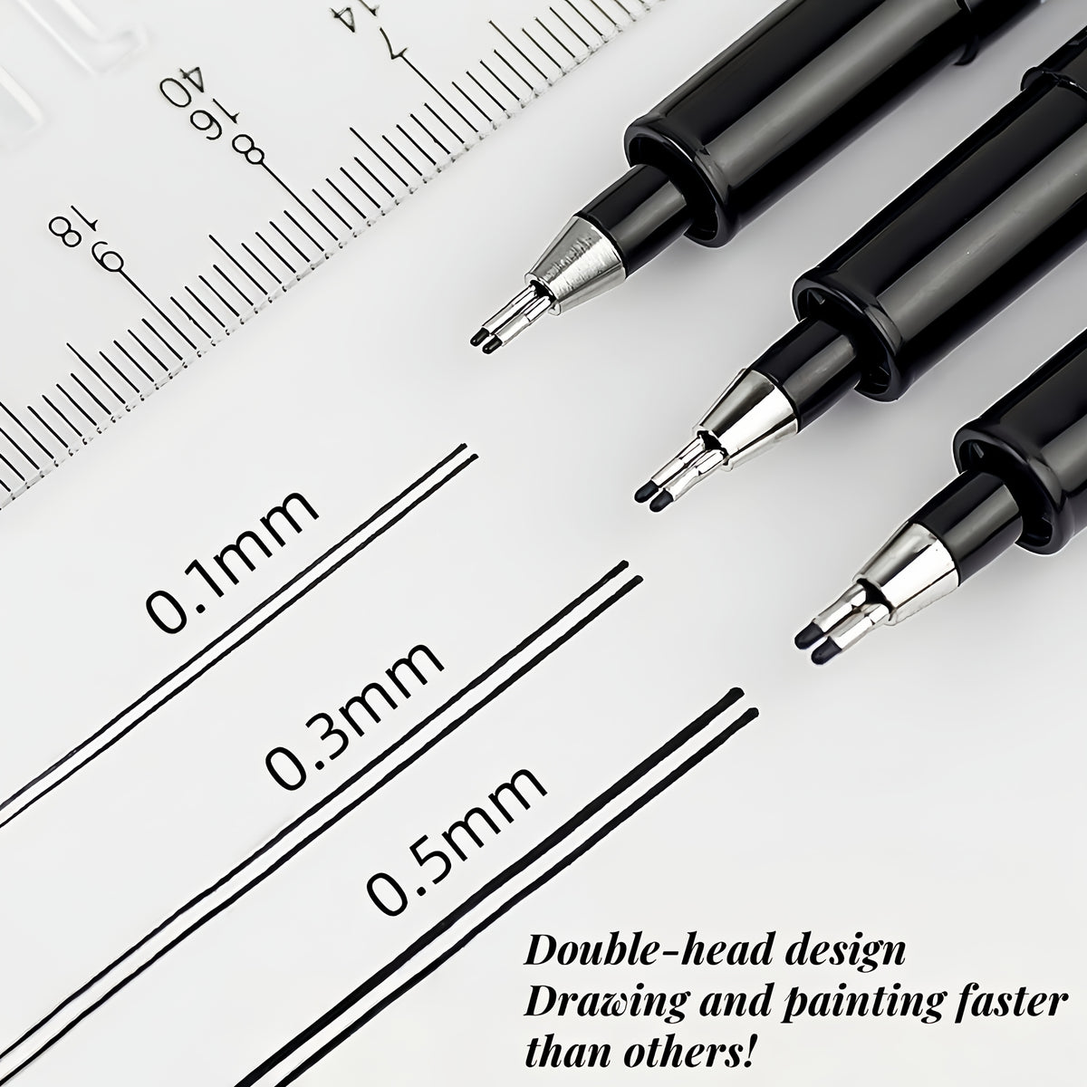 Introducing The New Double-Line Gel Pen in Sizes 0.1Mm, 0.3Mm, And 0.5Mm, an Essential Tool for Architectural Design Exams, Sketching, And Artistic Painting, Drawing Pen For Artist, Drawing Pen For Pencil, Drawing Pen For Art, Art Pen, School Supplies, Sc