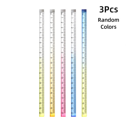 3/5Pcs Gradient Transparent Ruler, Measuring Instrument, 20cm Length, Square Edge Thickened Design for Strength and Durability, Clear Accurate Measurement Scale, Smooth Edges, Portable, Suitable for Study, Drawing, Office and Daily Measuring