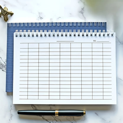 A5 Spiral Adhesive Binding Coil - Universal Meter Notebook - Suitable for Planning Time Expenditures - Tracking Inventory Management - Student Supplies Grid Notebook - Multifunctional Coil Notebook - Durable Cover