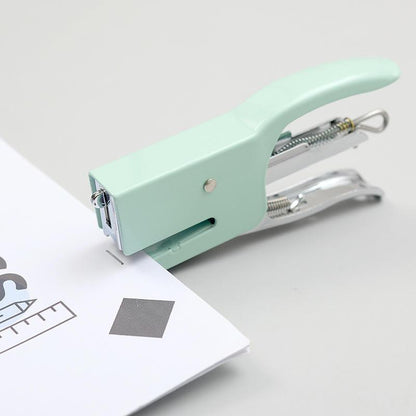 Macaron Color Metal Handheld Stapler, Labor-Saving Portable Mini Stapler for Office School Students, Cute Desk Stationery Supplies
