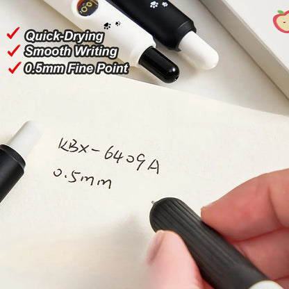 4pcs Kawaii Cat Rotate Gel Pens with Meow & Paw Print Design, 0.5mm Fine Point Quick-Dry Black Ink-Smooth Writing Retractable Pens Cute, Ergonomic Grip - for Students &School, Office, Diary, Journaling - Birthday/Christmas Gift, Stationery Writing Tools