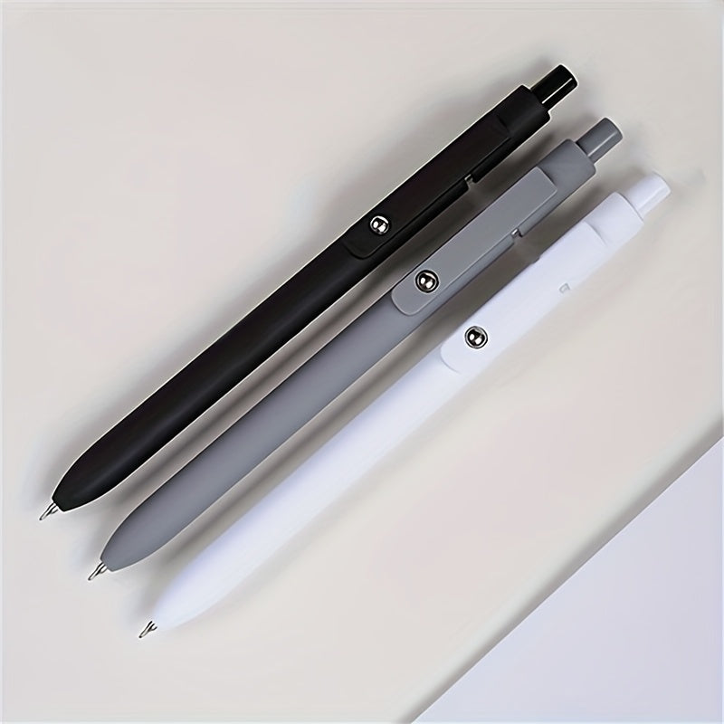 Black, White, and Gray Quick-Drying Fine Point Retractable, Stylish 0.5mm Smooth Writing Pens, Cute Pens for School, Office, Home, Diary, and Gifts, Random Colors