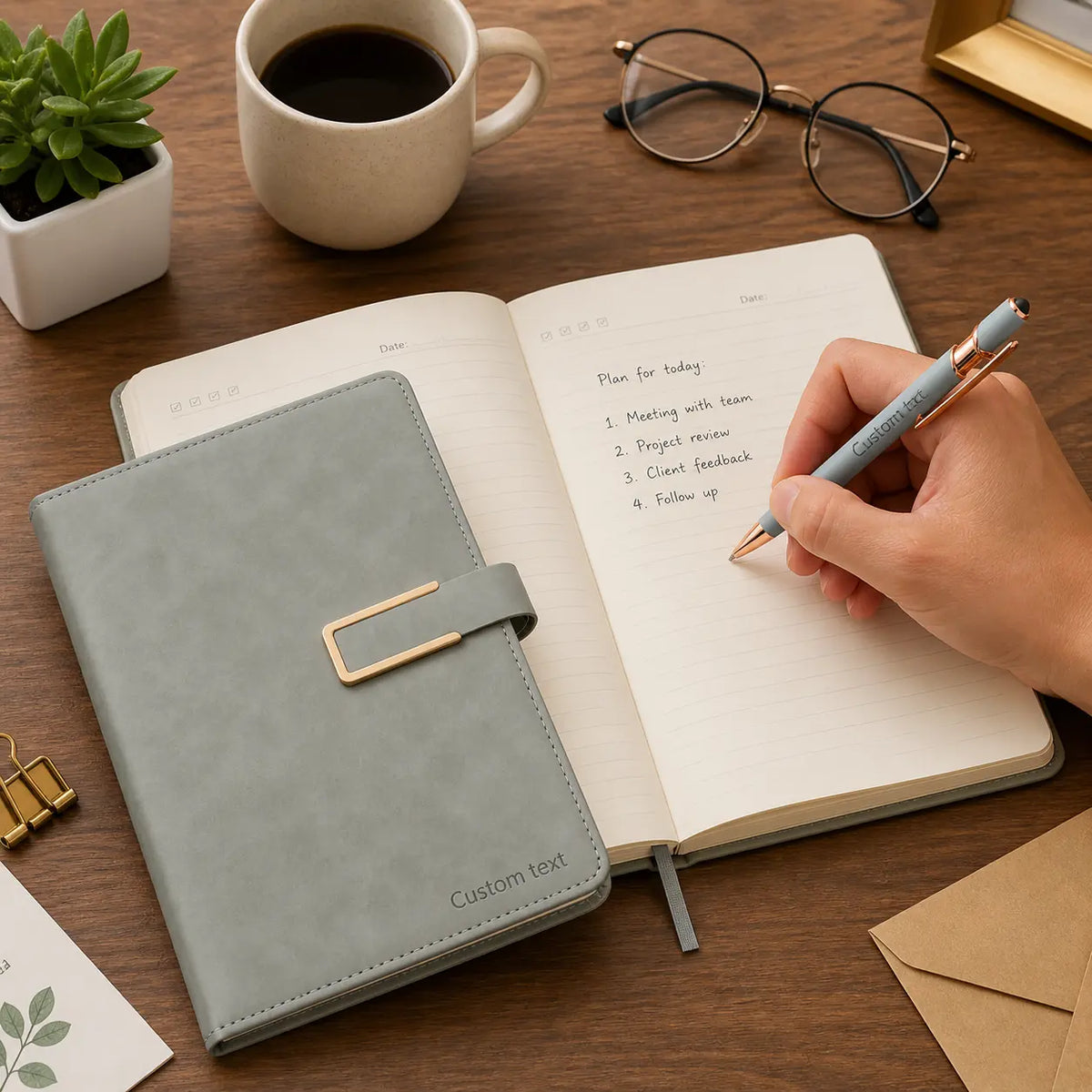 Personalized A5 Journal Notebook 2-Piece Set - Portable Note Taking Tool, Office Stationery, Back to School Haul Supplies with Notebook & Pen, Ideal for Students, Gifting Option