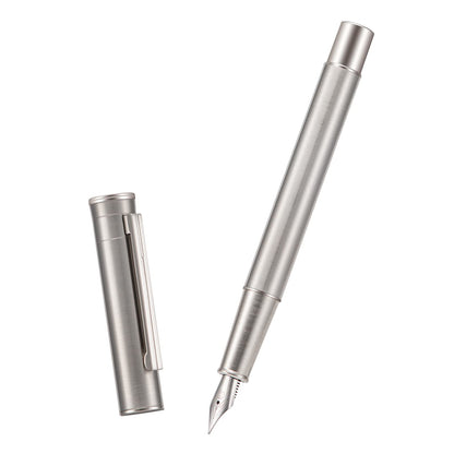Matte Black Forest Fountain Pen Extra Fine Nib Classic Design with Converter and Metal Pen Box Set by Asvine