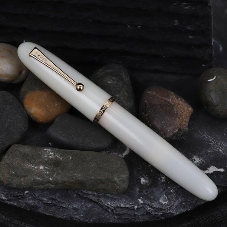 Jinhao 9019 Fountain Pen Dadao Series Ivory White #8 Heartbeat Fine Nib Large Converter Smooth Writing Instrument