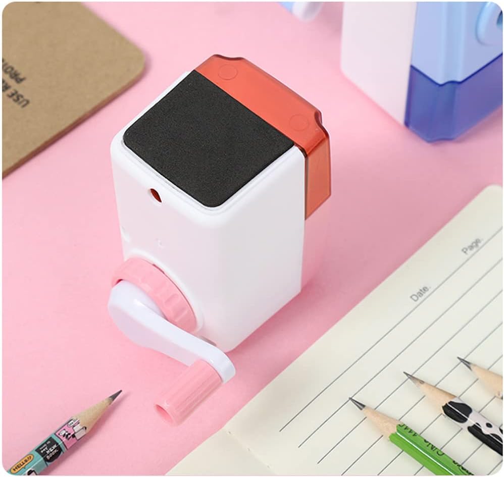 Pencil Sharpeners Manual Sharpener Desktop Colored Pencil Sharpener Handheld Children Kids Gift School Stationery Office Students Supplies (Blue)