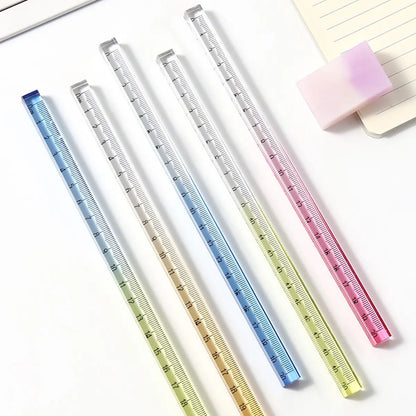 3/5Pcs Gradient Transparent Ruler, Measuring Instrument, 20cm Length, Square Edge Thickened Design for Strength and Durability, Clear Accurate Measurement Scale, Smooth Edges, Portable, Suitable for Study, Drawing, Office and Daily Measuring