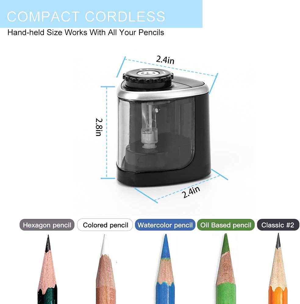 Aogwat Pencil Sharpener Electric Pencil Sharpener for Kids, Blade to Fast Sharpen, Suitable for No.2/School/Classroom/Office/Home (Black)