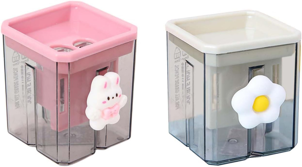 2PCS Pencil Sharpener, Lip Liner Sharpener, sharpened Pencil, Children's Pencil, Office Supplies, School Supplies, School (2), Transparent