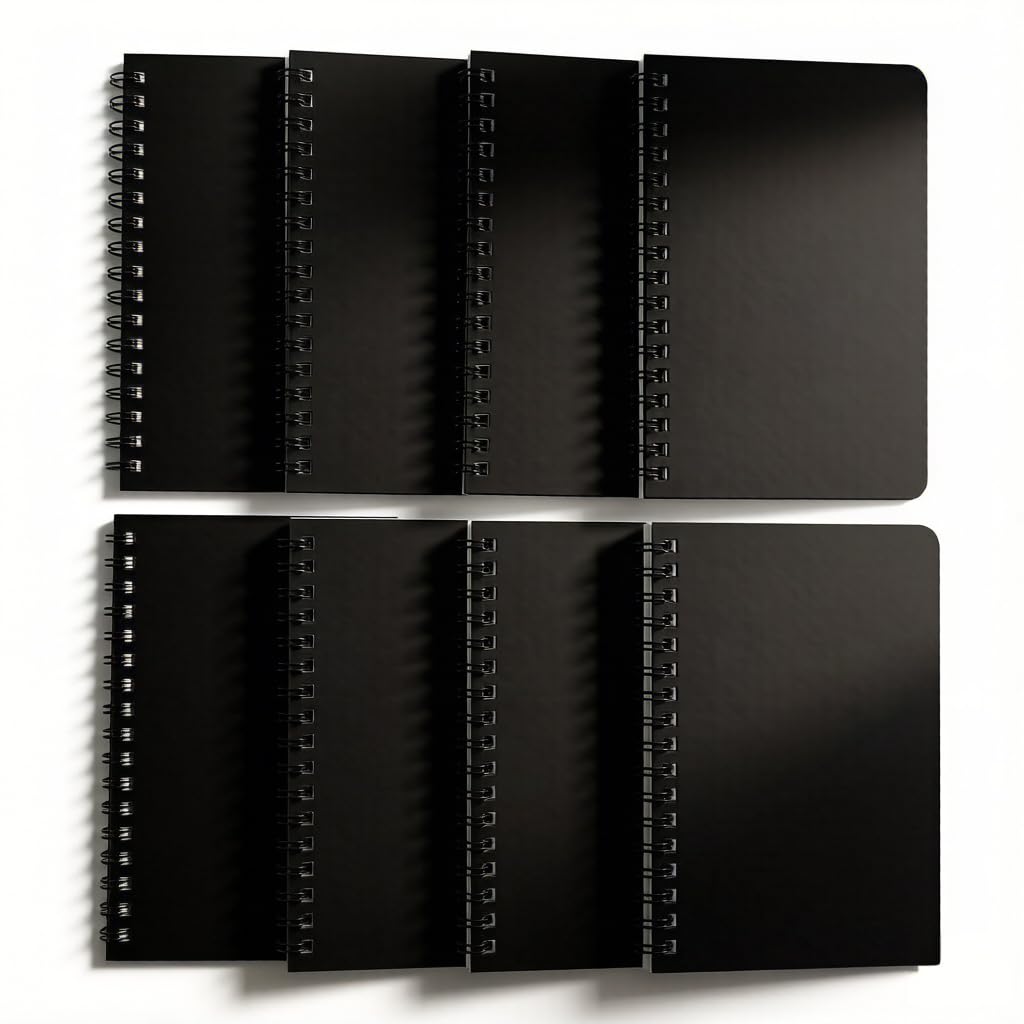 YiHenTiezz 8Pack Beige Small Spiral Notebook 4.2"x 6.1" Pocket Notepad