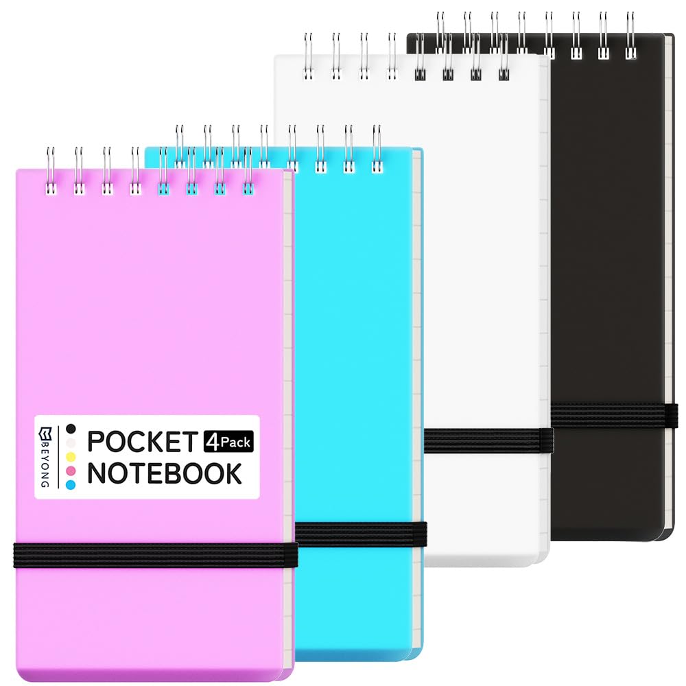 Small Pocket Notebook, Mini Notepad Spiral Notebooks Note Pads (Black, 3x5)