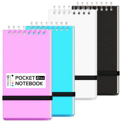 Small Pocket Notebook, Mini Notepad Spiral Notebooks Note Pads (Black, 3x5)