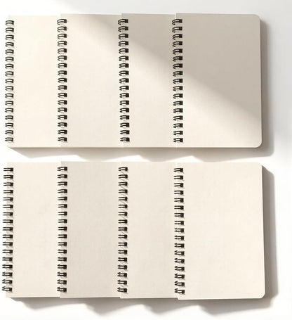 YiHenTiezz 8Pack Beige Small Spiral Notebook 4.2"x 6.1" Pocket Notepad