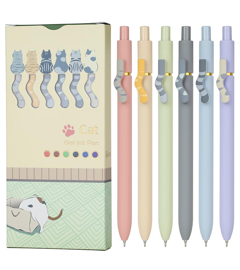 Ddaowanx Gel Pens,6 Pcs 0.7mm Retractable Quick Dry Black Ink Pens