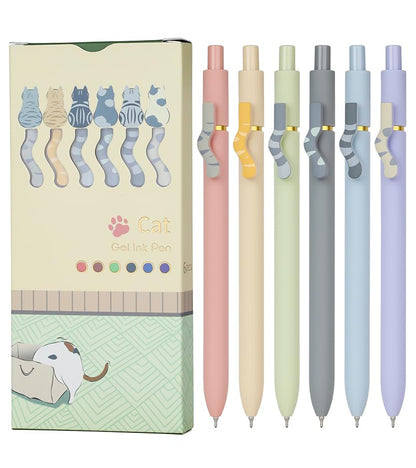Ddaowanx Gel Pens,6 Pcs 0.7mm Retractable Quick Dry Black Ink Pens