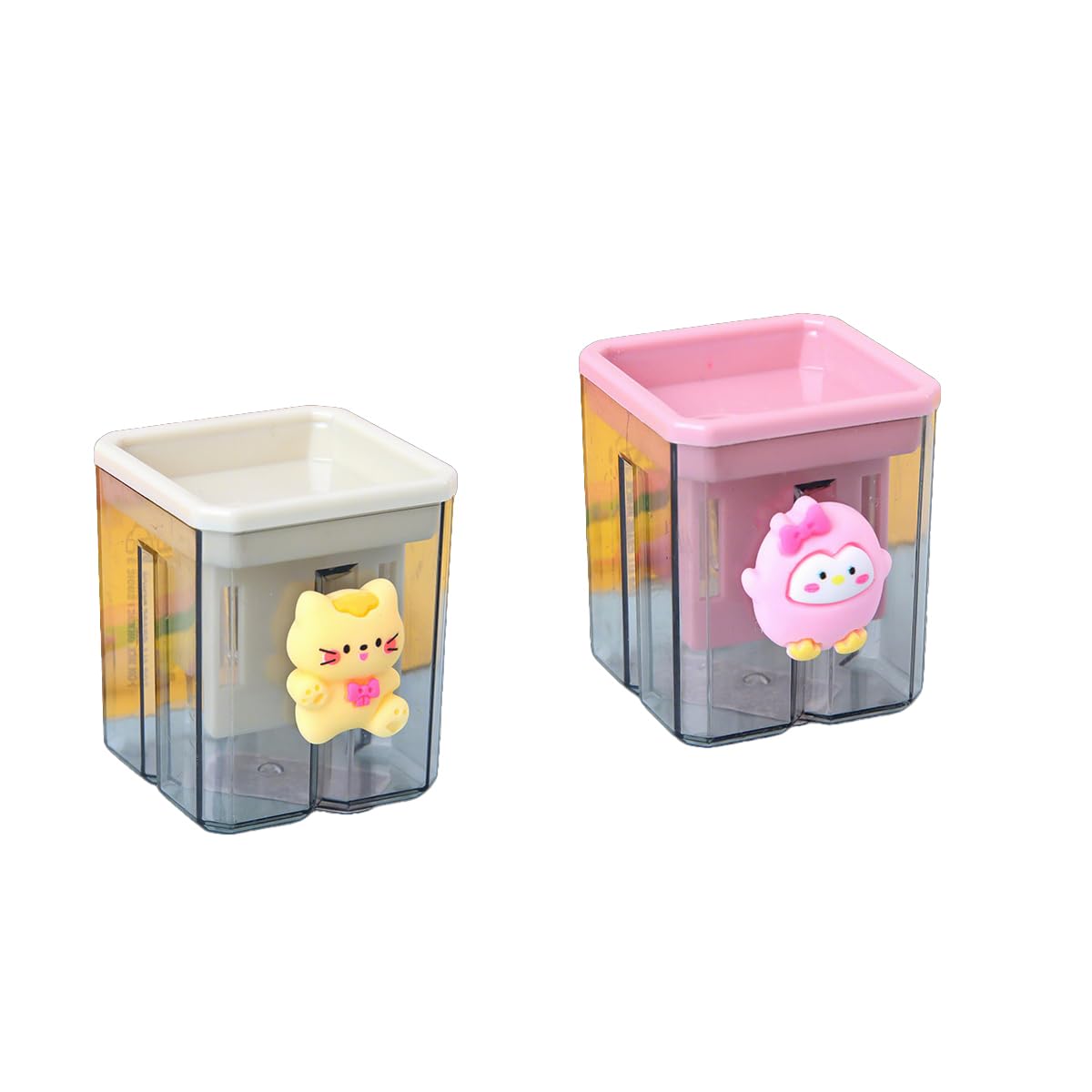 2PCS Pencil Sharpener, Lip Liner Sharpener, sharpened Pencil, Children's Pencil, Office Supplies, School Supplies, School (2), Transparent