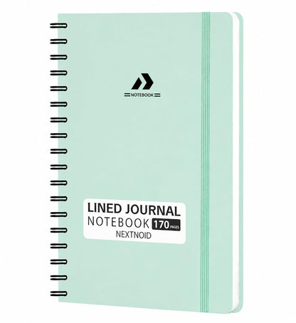 Nextnoid Lined Spiral Notebook Journal For Women & Men - A5(5.8" x 8.3") 170 Pages, Hardcover Notebooks for Work & Note Taking, College Ruled Journals for Writing - Grey