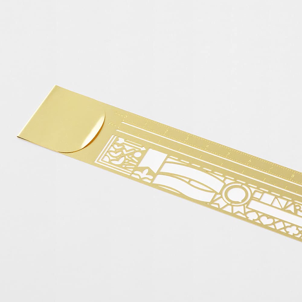 Designphil Midori Ruler, Clip Ruler, Decorative Ruled Pattern A, 5.5 Inches