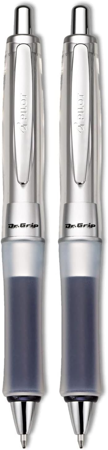 PILOT Dr. Grip Center of Gravity Refillable & Retractable Ballpoint Pen, Medium Point, Charcoal Grip, Black Ink, Single Pen (36180)