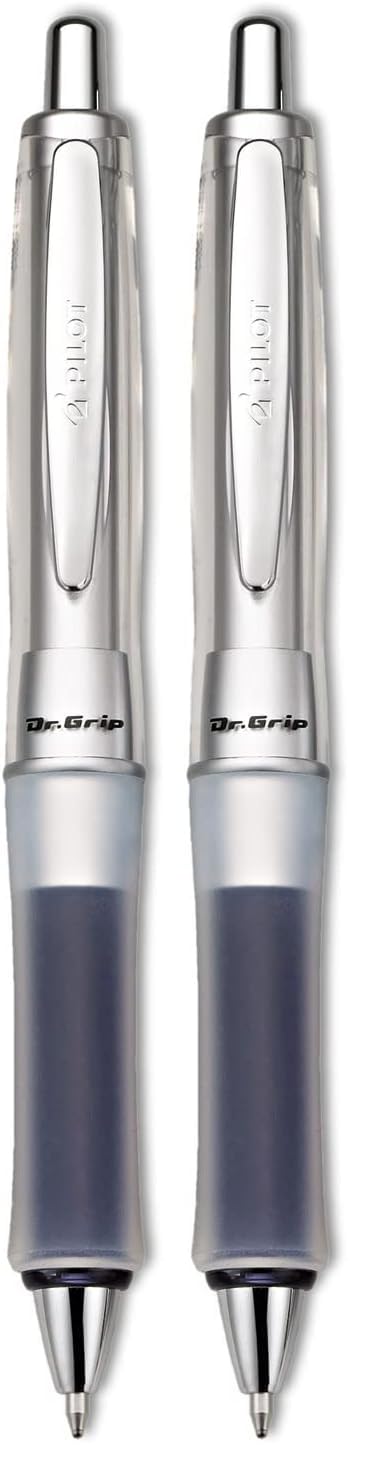 PILOT Dr. Grip Center of Gravity Refillable & Retractable Ballpoint Pen, Medium Point, Charcoal Grip, Black Ink, Single Pen (36180)