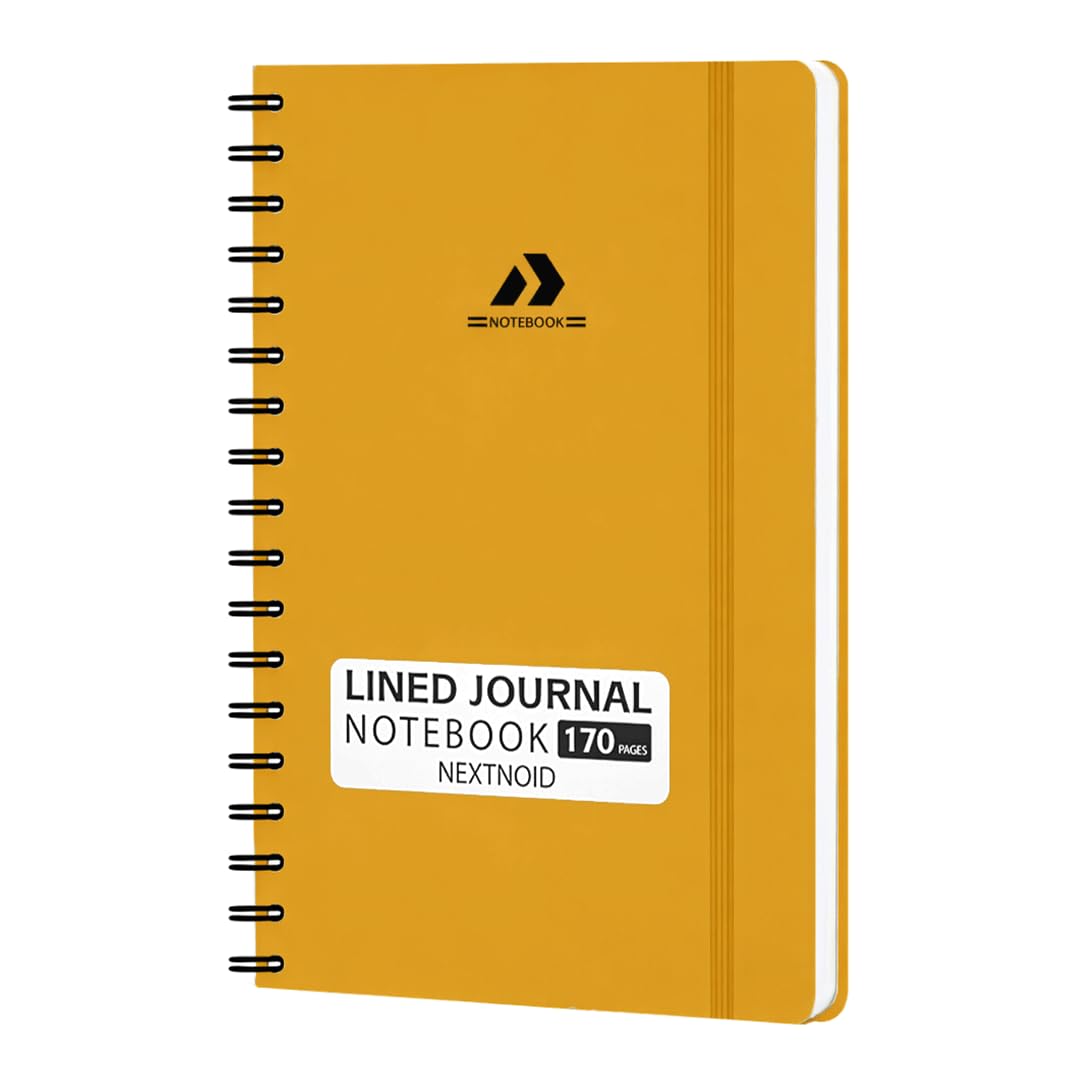 Nextnoid Lined Spiral Notebook Journal For Women & Men - A5(5.8" x 8.3") 170 Pages, Hardcover Notebooks for Work & Note Taking, College Ruled Journals for Writing - Grey