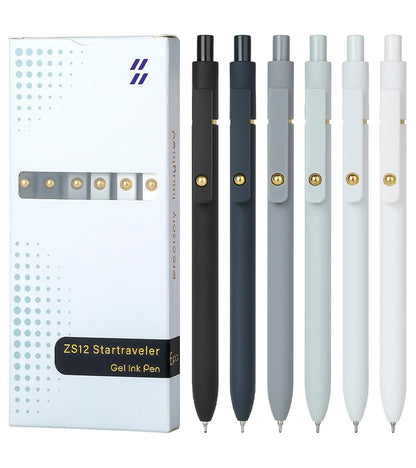 Ddaowanx Gel Pens,6 Pcs 0.7mm Retractable Quick Dry Black Ink Pens