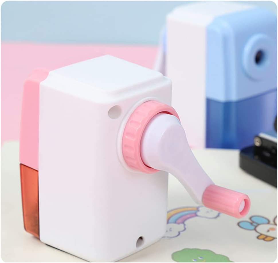 Pencil Sharpeners Manual Sharpener Desktop Colored Pencil Sharpener Handheld Children Kids Gift School Stationery Office Students Supplies (Blue)