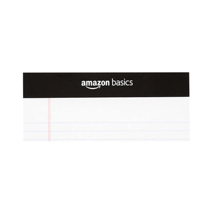 Amazon Basics Narrow Ruled Lined Writing Note Pads for Notes, Office Supplies, 5" x 8", White, 12-Pack of 50 Pages, Perforated