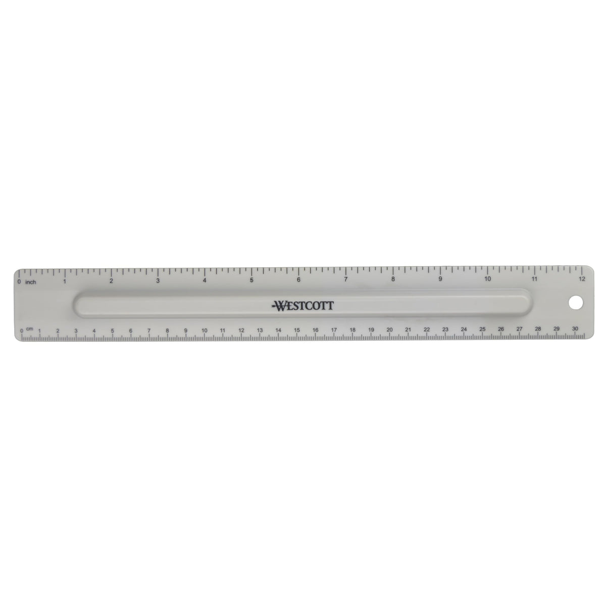 Westcott Finger Grip Ruler, Back-to-School, Smoke Gray, School Supplies, Classroom Supplies, 12-Inch