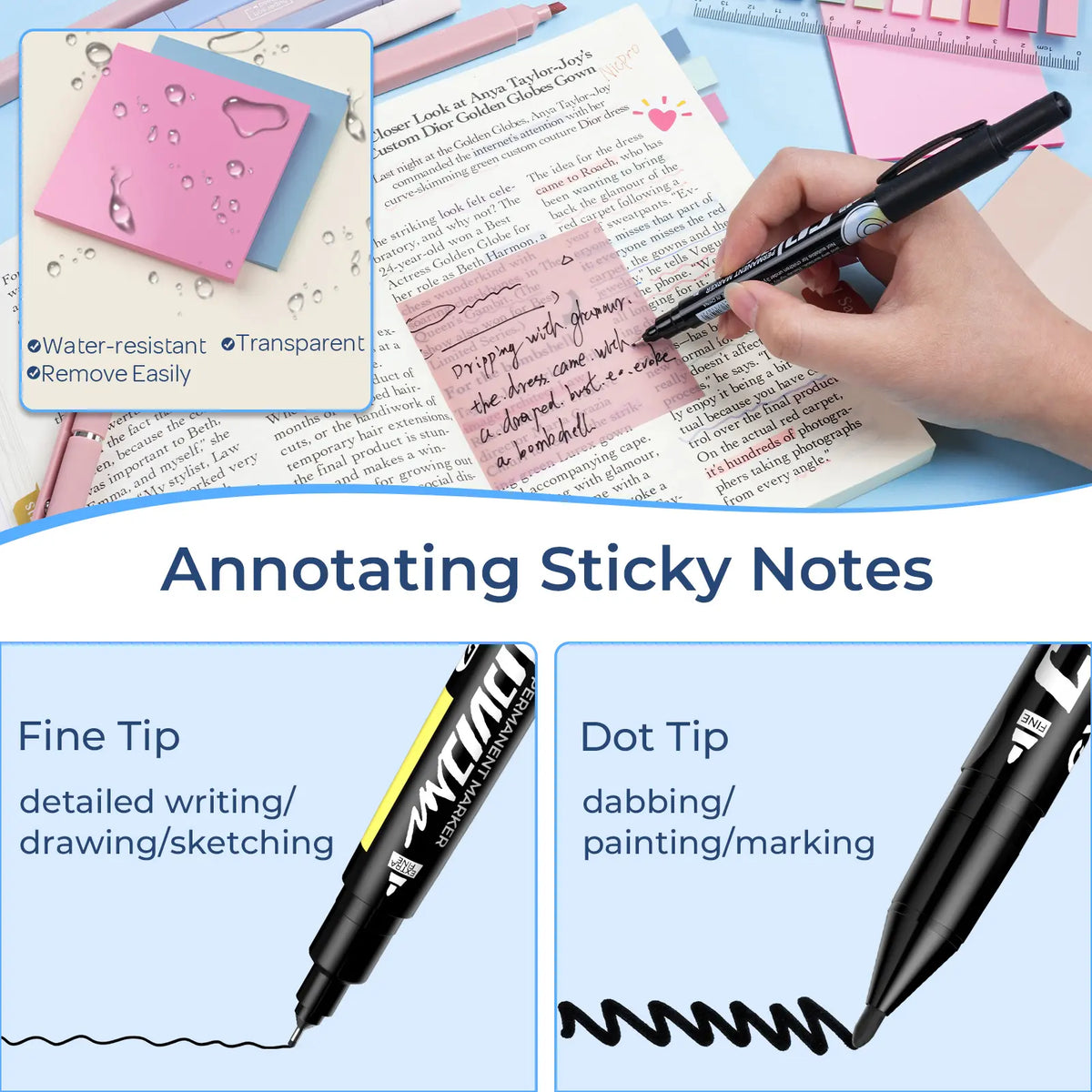 Nicpro 50PCS Cute A5 Spiral Bound Notepad Writing Stationery Set - 3PCS A5 Spiral Notebooks, Gel Pens, Mechanical Pencils, Sticky Notes, Sticky Tabs, Gift Box for Teen Girls, Back to School Note Taking Organizer, School Supplies Haul