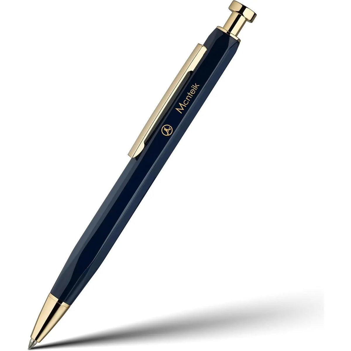 Blue Gel Pen-Stunning Click Pen with 24K  Finish, Hexagonal Design, ADMOK Black Refill,   Set for Men & Women, Professional Executive Office, Nice Fancy Retractable Pens
